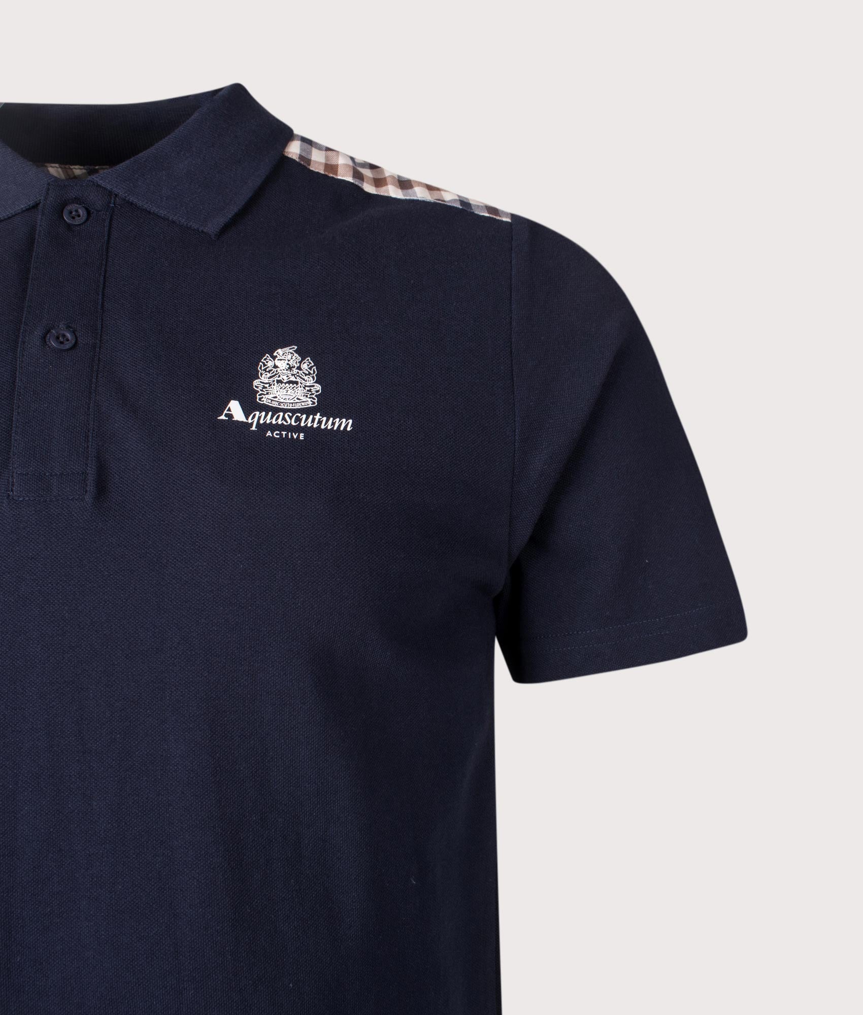 Club Check Details Polo Shirt. Shot by EQVVS. Detail shot.