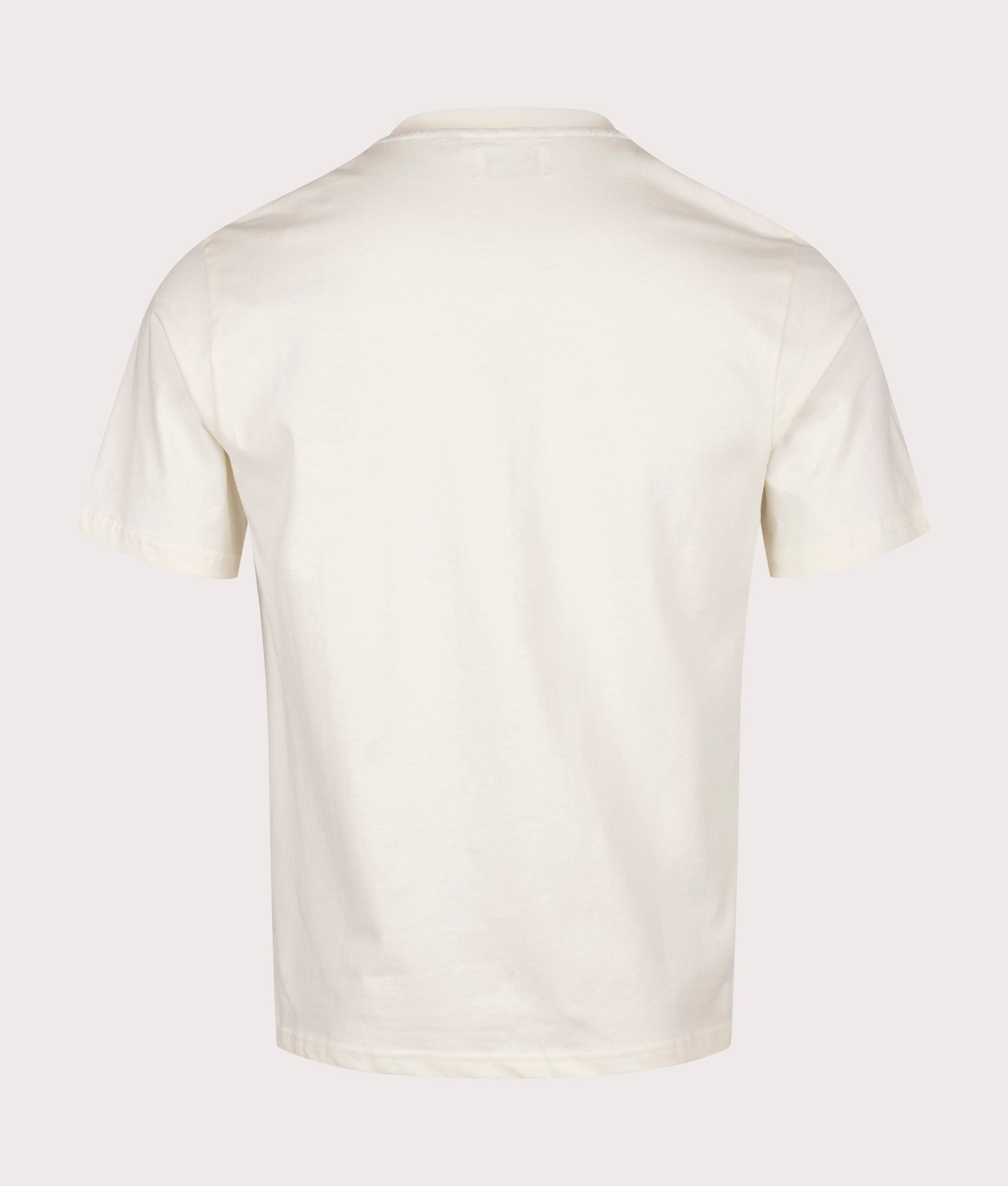 Aquascutum Club Check Pocket T-Shirt in Old White at EQVVS. Back Shot.