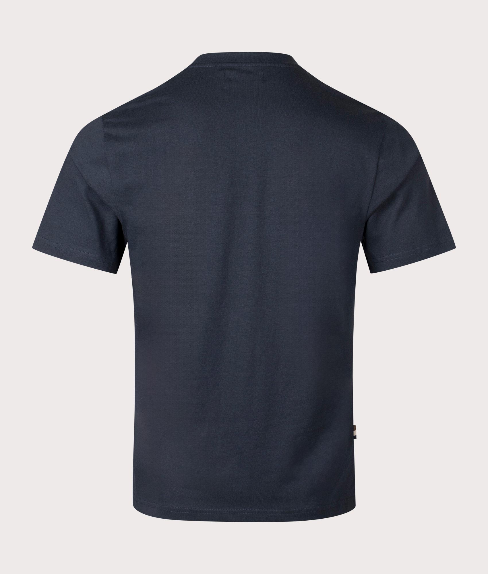 Aquascutum Club Check Pocket T-Shirt in Navy Blue at EQVVS. Back Shot.