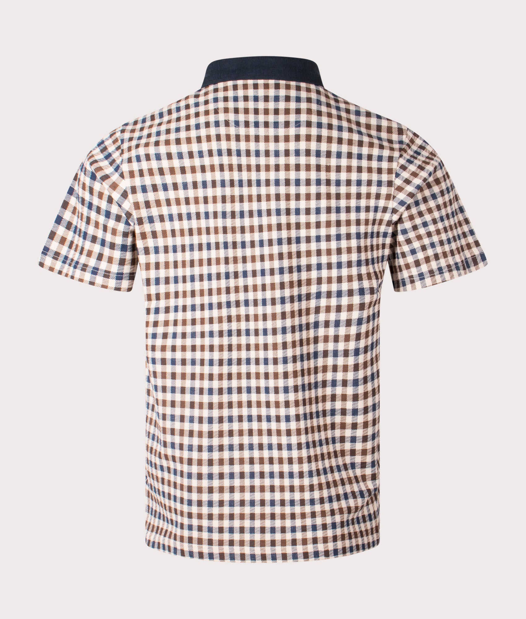Aquascutum Iconic Club Check Polo Shirt in Navy | EQVVS Menswear