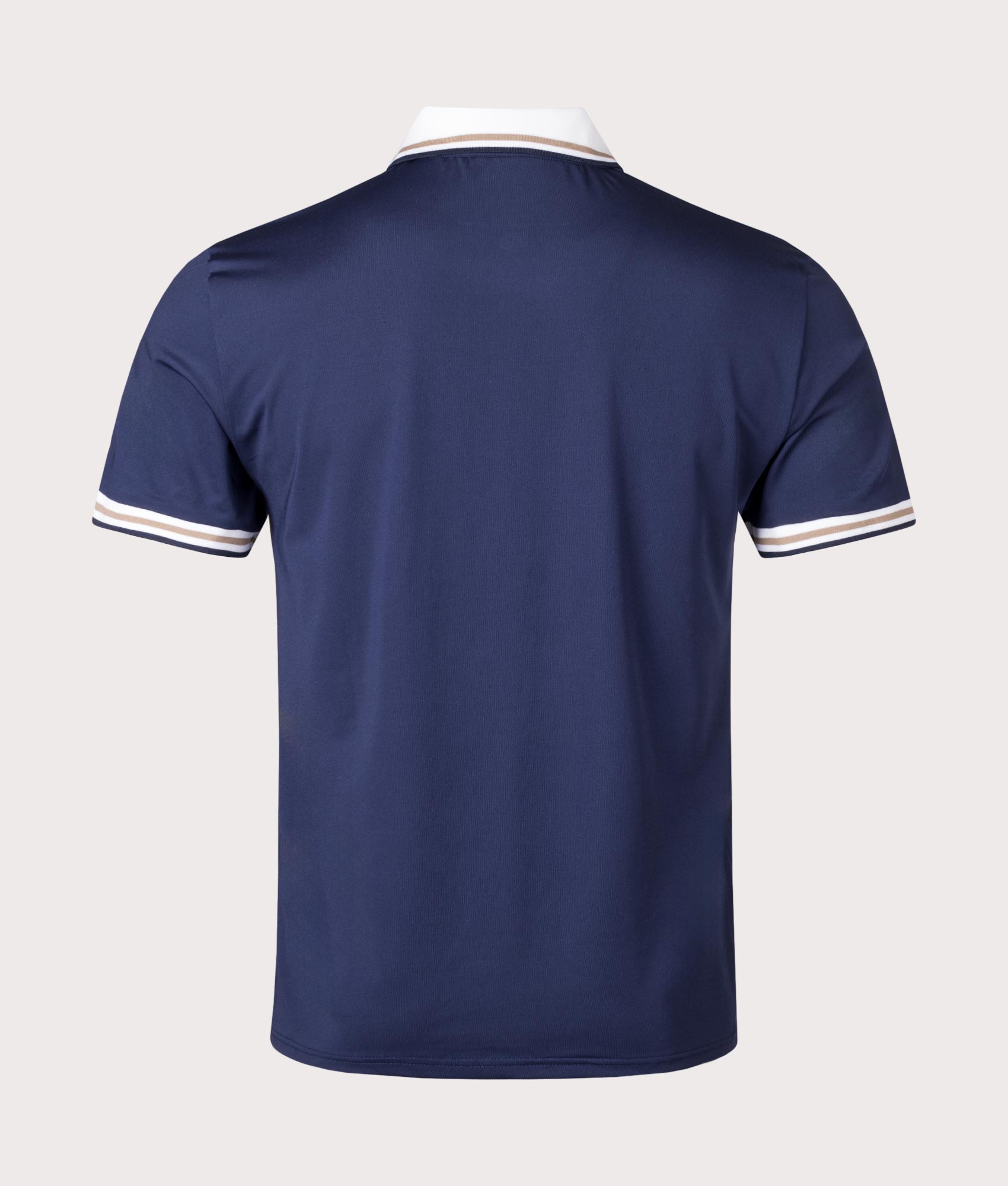 Aquascutum Since 1851 Home Polo Shirt in Navy. Shot at EQVVS. Reverse shot. 
