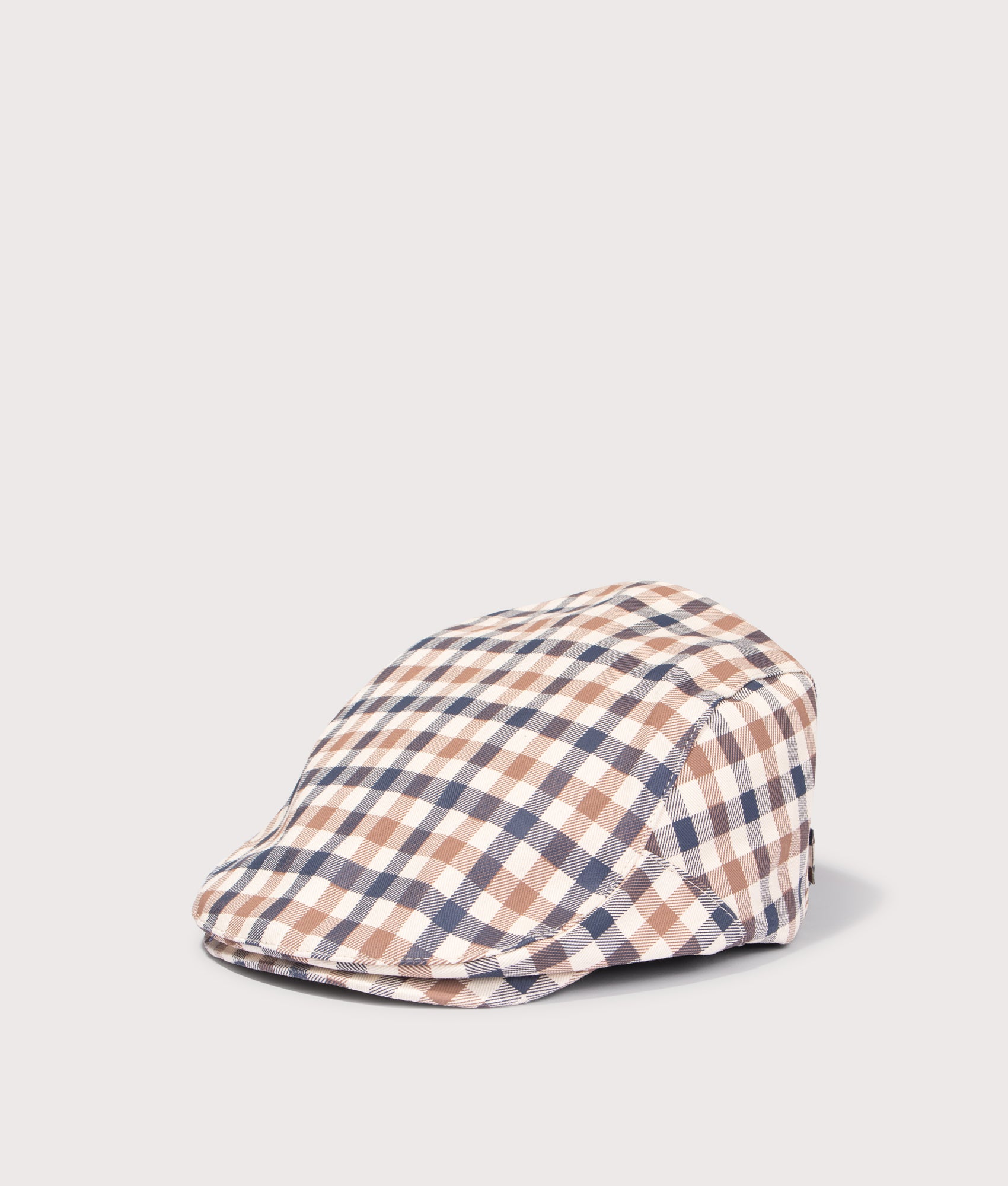 Club Check Flat Cap. Shot by EQVVS. Front  angled shot.