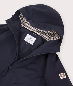 Aquascutum Soft Shell Mid Parka in Navy at EQVVS Menswear.  2nd Detail shot.
