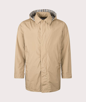 Aquascutum Packable Trench Coat in Khaki at EQVVS Menswear. Front Shot. 