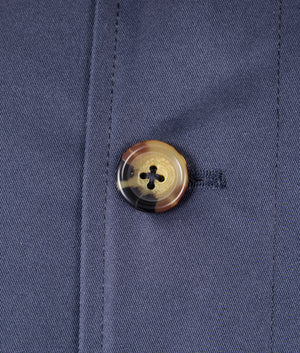 Aquascutum Archival Reversible Mid Coat in Navy. Detail Shot. 