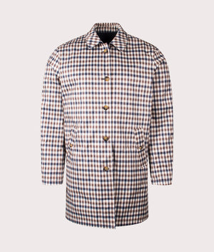Aquascutum Archival Reversible Mid Coat in Navy. Reversed Front shot.