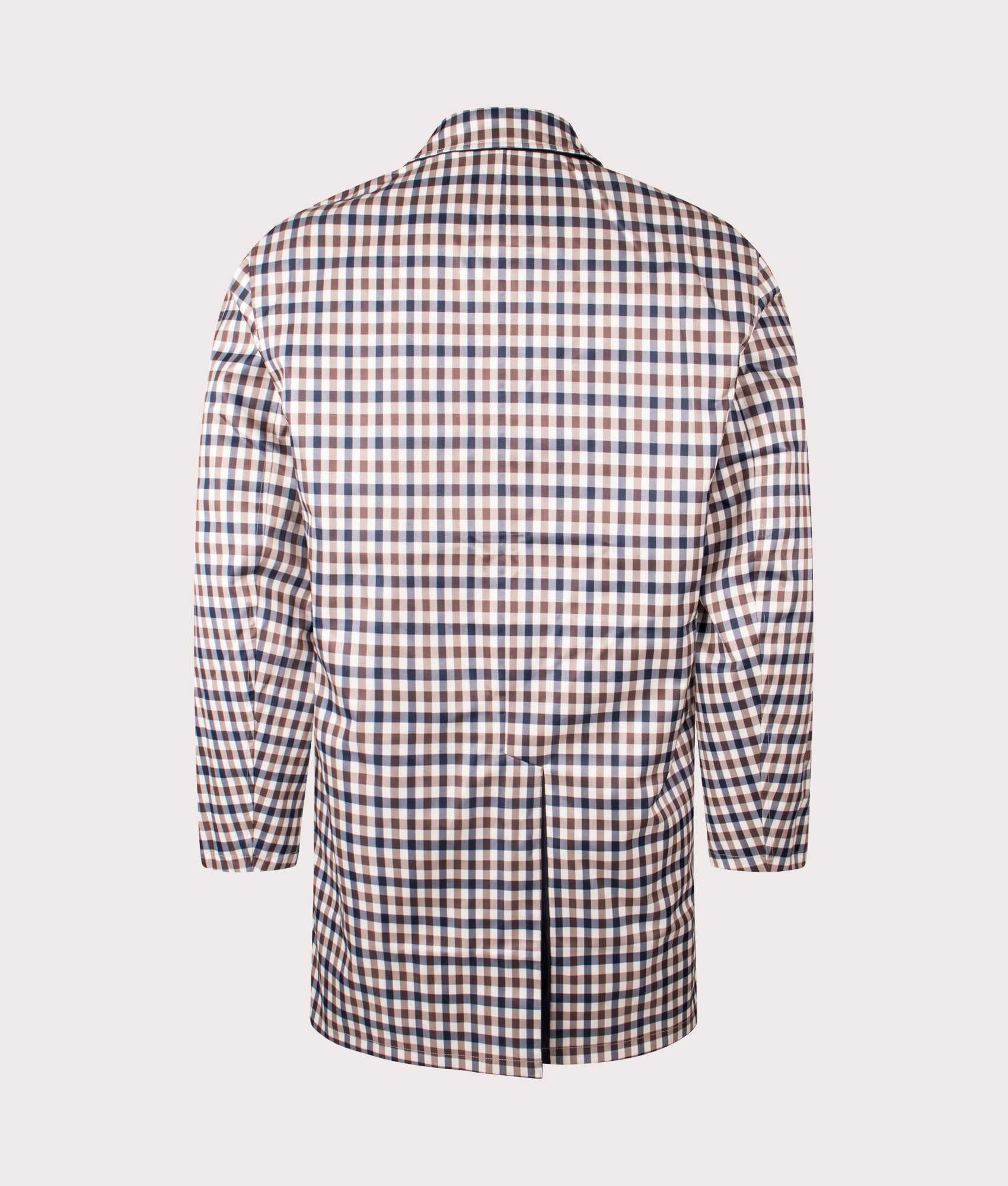 Aquascutum Archival Reversible Mid Coat in Navy. Reversed Back shot. 