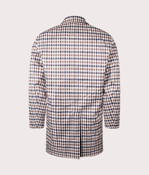 Aquascutum Archival Reversible Mid Coat in Navy. Reversed Back shot. 