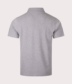 The Aquascutum Stripes Piquet Polo shirt in Grey at EQVVS Menswear. Back shot.