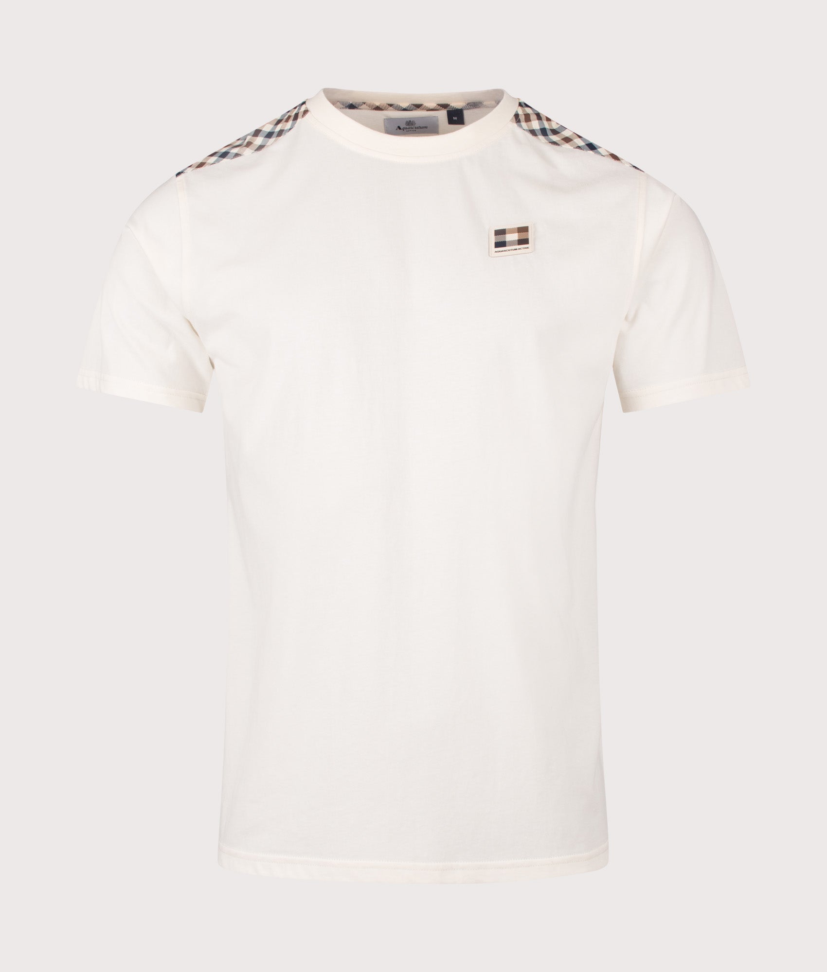 Aquascutum Insert Lamina T-Shirt in Navy at EQVVS Menswear. Front shot.