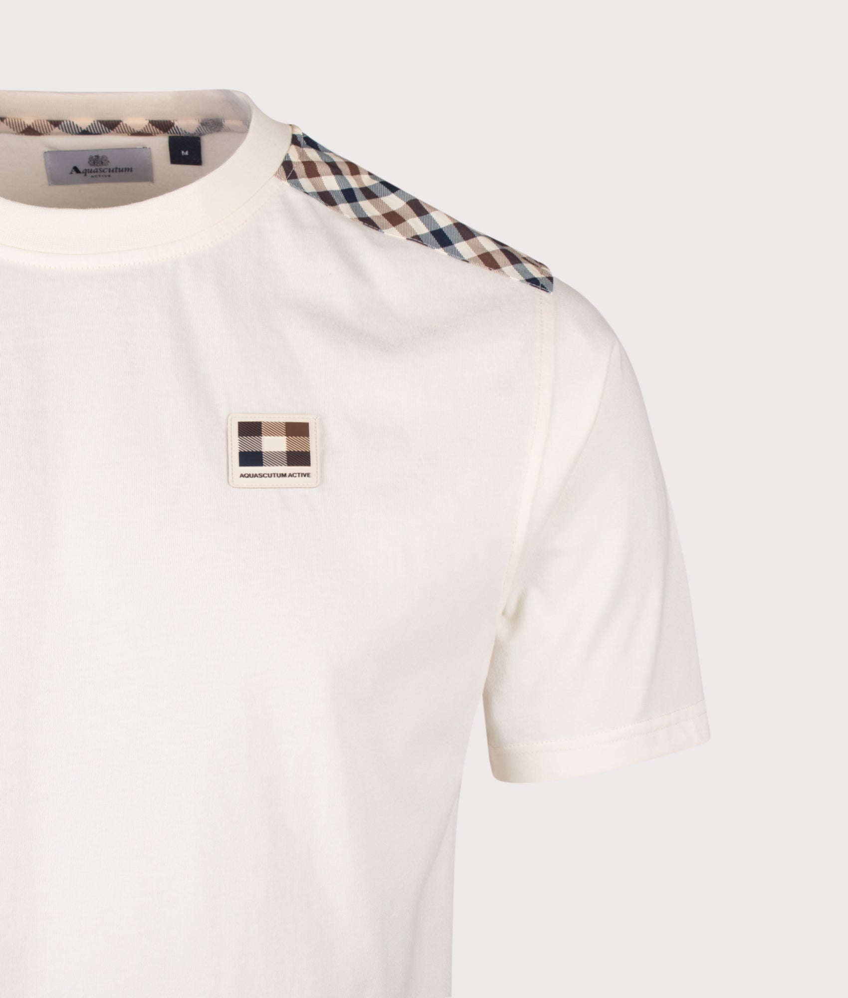 Aquascutum Insert Lamina T-Shirt in Navy at EQVVS Menswear. Detail shot.