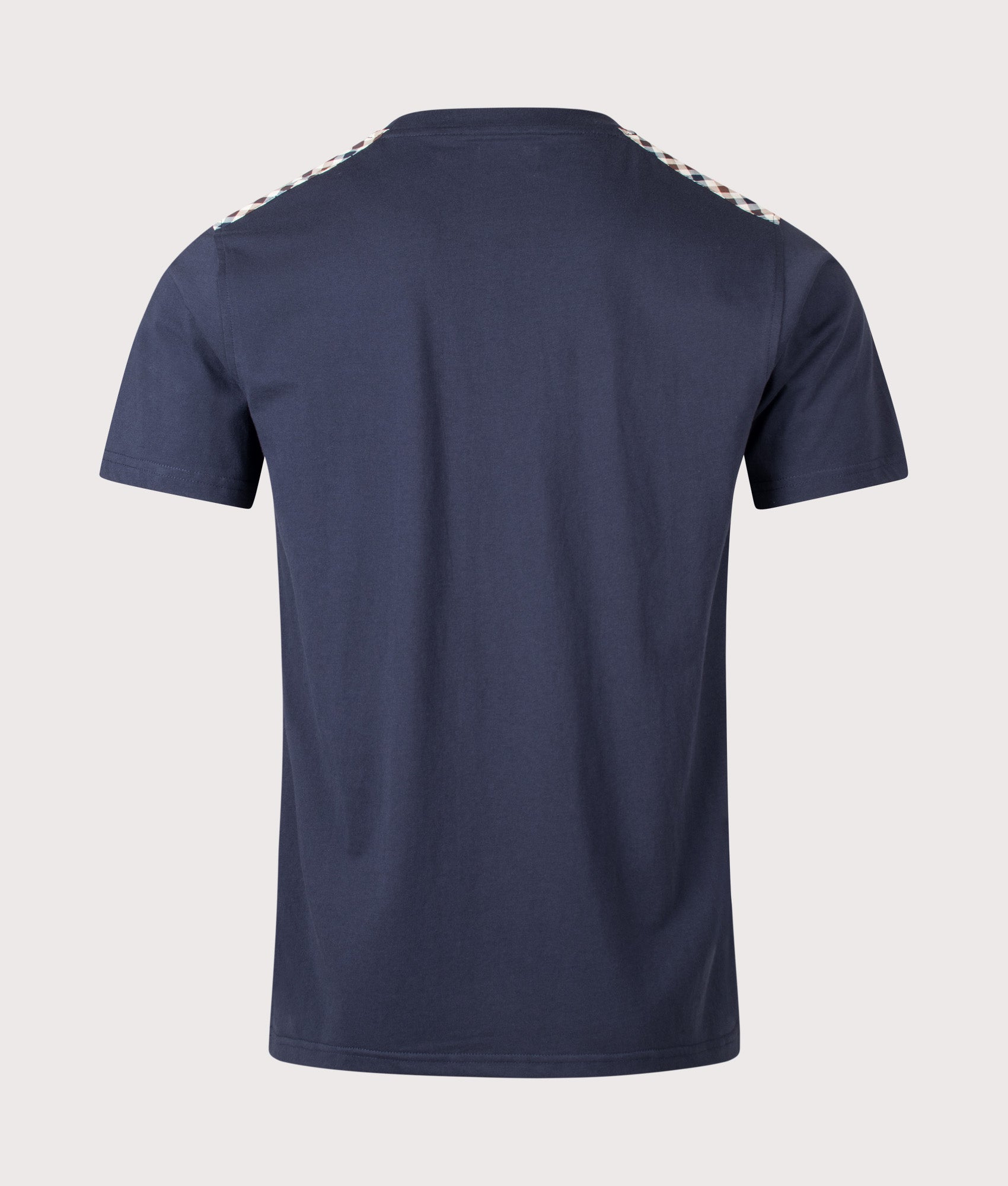 Aquascutum Insert Lamina T-Shirt in Navy at EQVVS Menswear. Back shot.