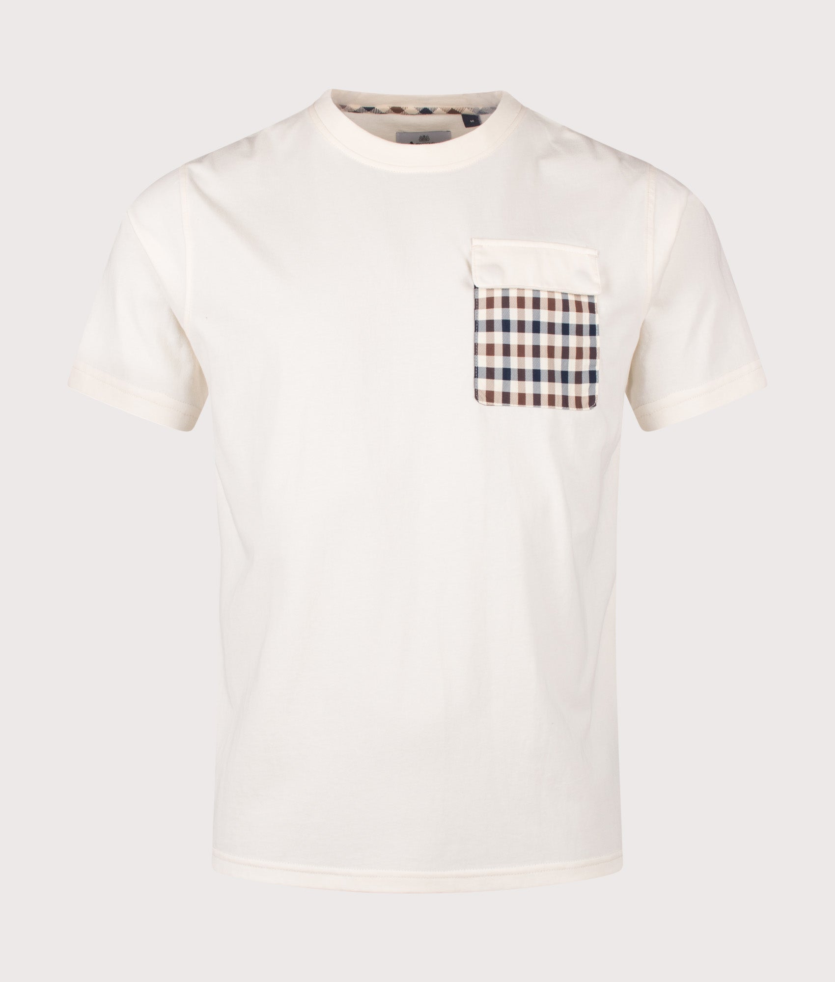 Aquascutum Lamina Pocket T-Shirt in Old White at EQVVS Menswear. Front shot.