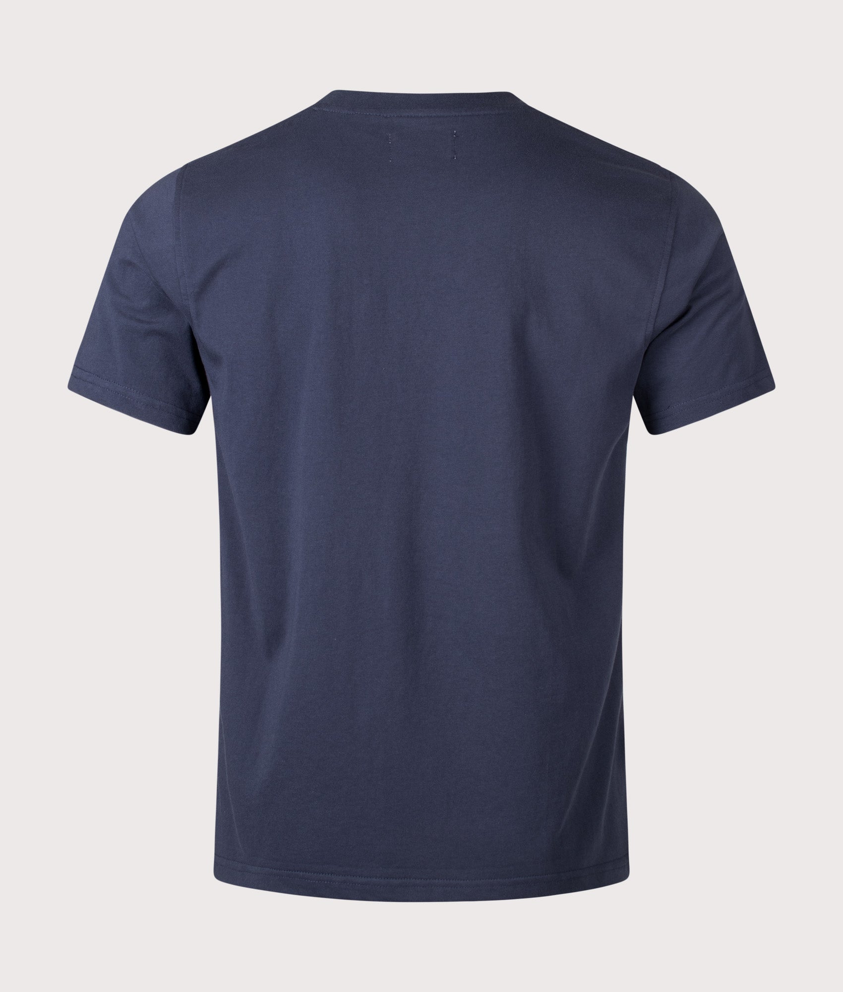 Aquascutum Lamina Pocket T-Shirt in Navy at EQVVS Menswear. Back shot.