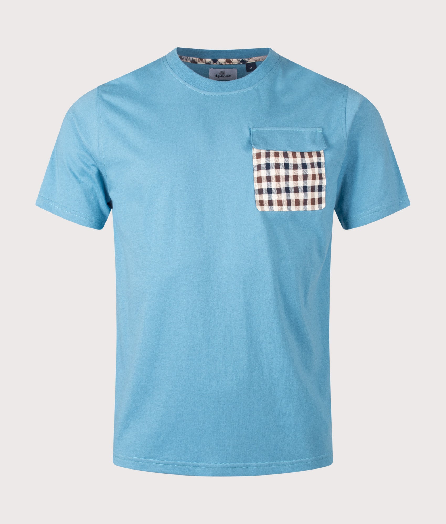 Aquascutum Lamina Pocket T-Shirt in Avio at EQVVS Menswear. Front shot.