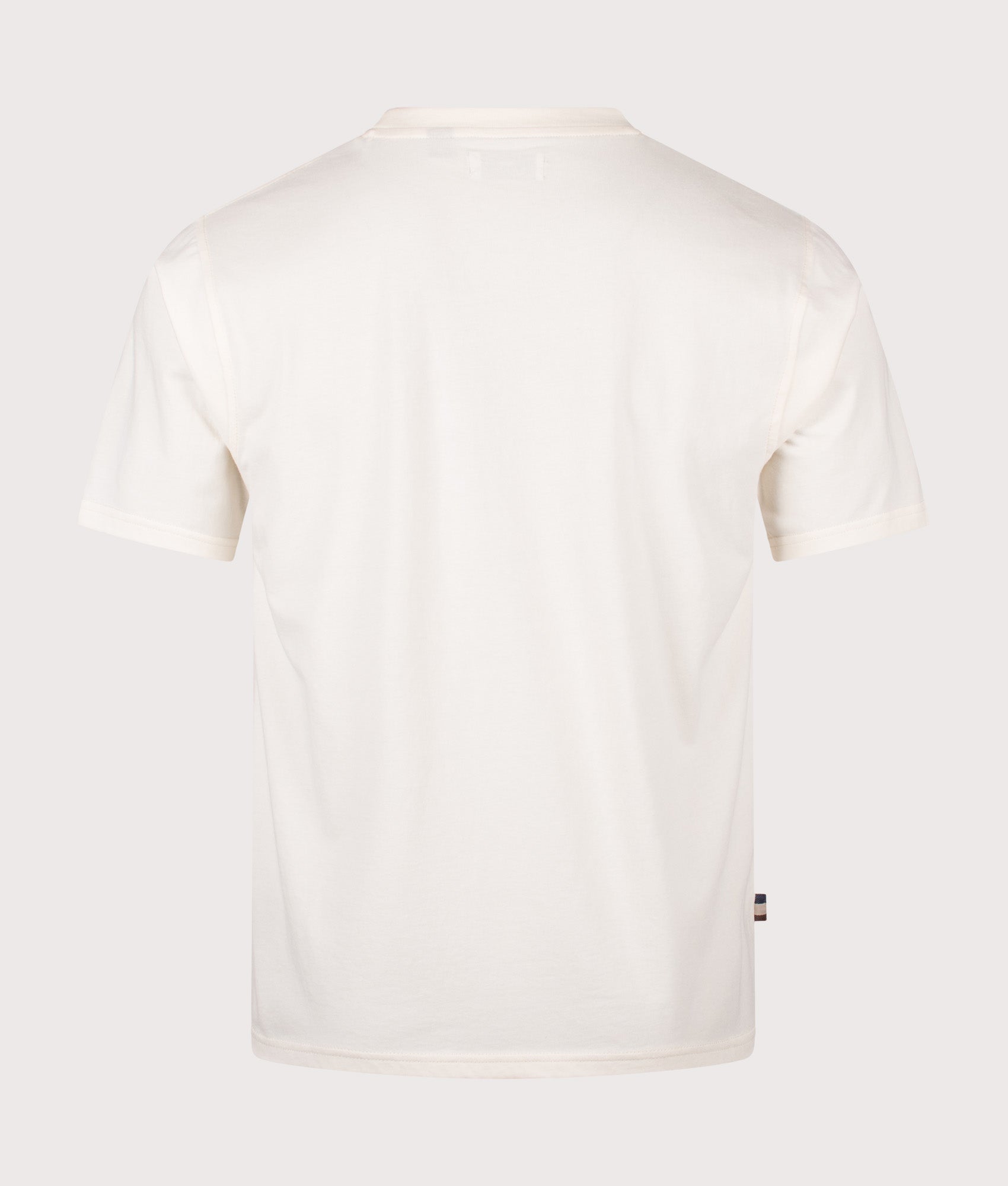 Aquascutum Club Check Piping T-Shirt in Old White at EQVVS Menswear. Back shot.