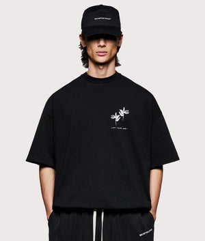 Ink Flower T-Shirt in Black | MKI MIYUKI ZOKU | EQVVS