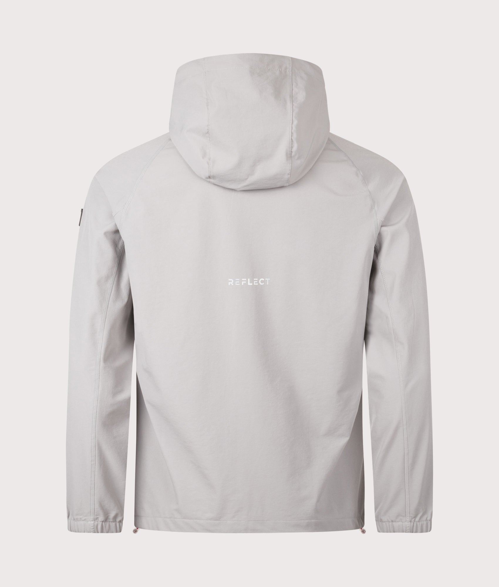 REFLECT Woven Hooded Jacket in Grey at EQVVS Menswear. Back shot.