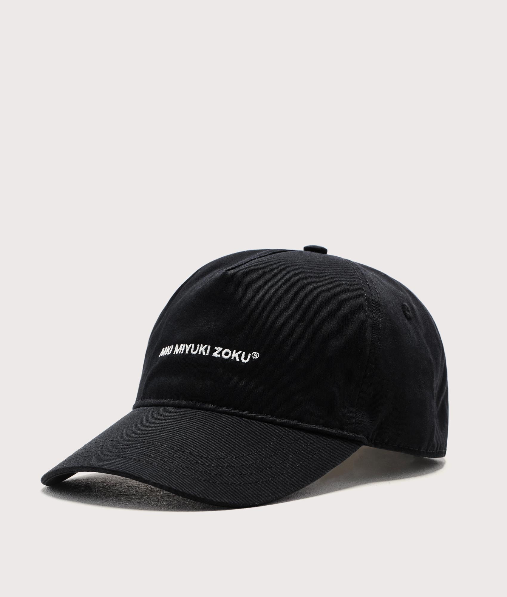 Classic Baseball Cap in Black by MKI MIYUKI ZOKU. EQVVS Side Angle Shot.
