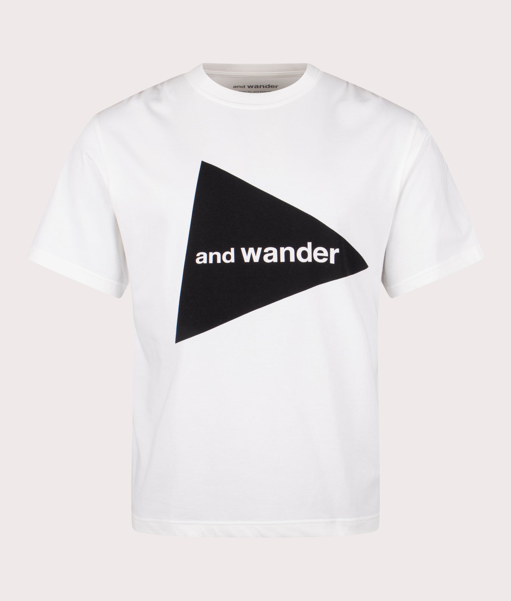 and Wander Big Logo T-Shirt in White at EQVVS. Front Shot.