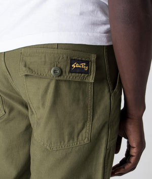 Relaxed-Fit-Fatigue-Pants-Olive-Sateen-Stan-Ray-EQVVS-Detail-Image