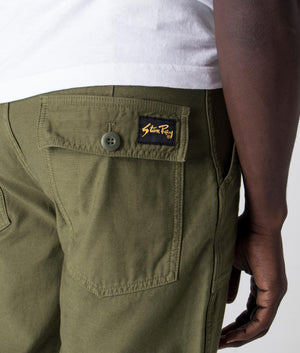Relaxed-Fit-Fatigue-Pants-Olive-Sateen-Stan-Ray-EQVVS-Detail-Image