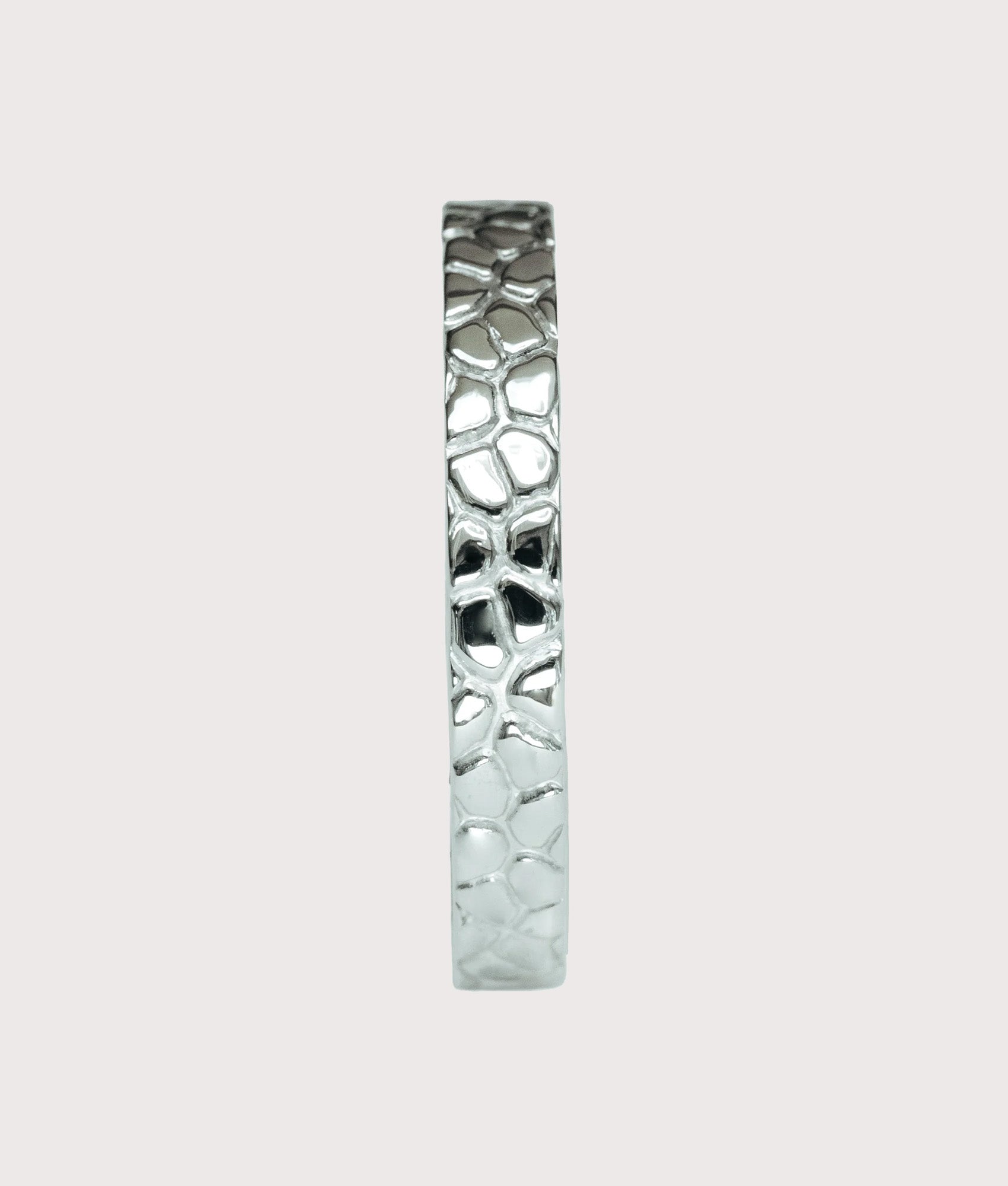 Alex&er Jewellery Calf Skin Ring 3mm at EQVVS Menswear. Side shot.