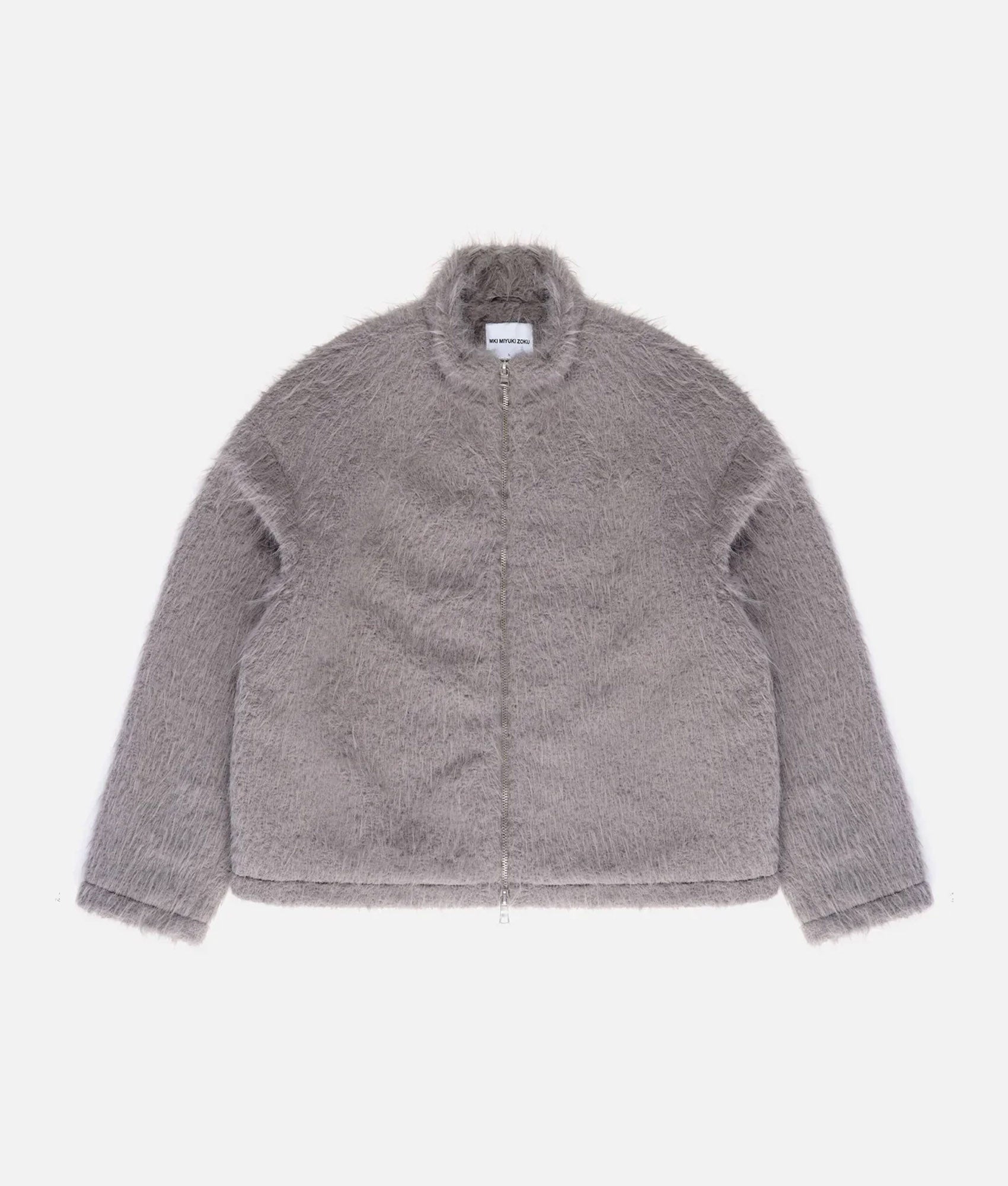 Oversized Fit Faux Alpaca Track Jacket