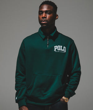 moss agate polo Logo Fleece Collared Sweatshirt Moss Agate | Polo Ralph Lauren