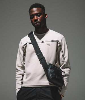 BOSS Salbo 1 Sweatshirt in Light Beige for Men at EQVVS campaign Shot