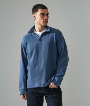 Estate-Rib Quarter Zip Knit in Capri Blue Polo Ralph Lauren EQVVS