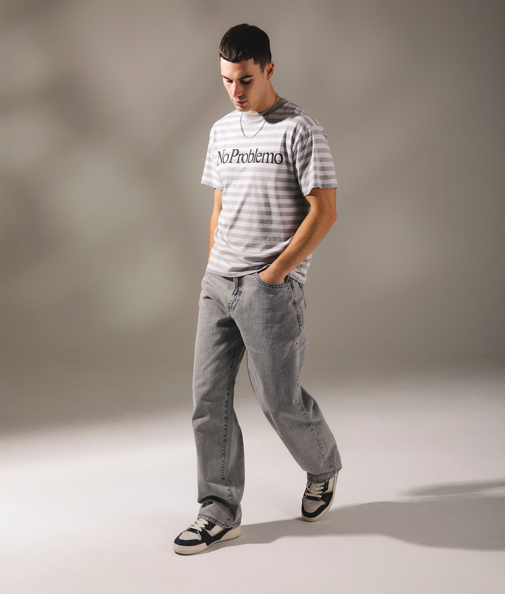 Striped T-Shirt by No Problemo. Shot by EQVVS. Campaign shot.