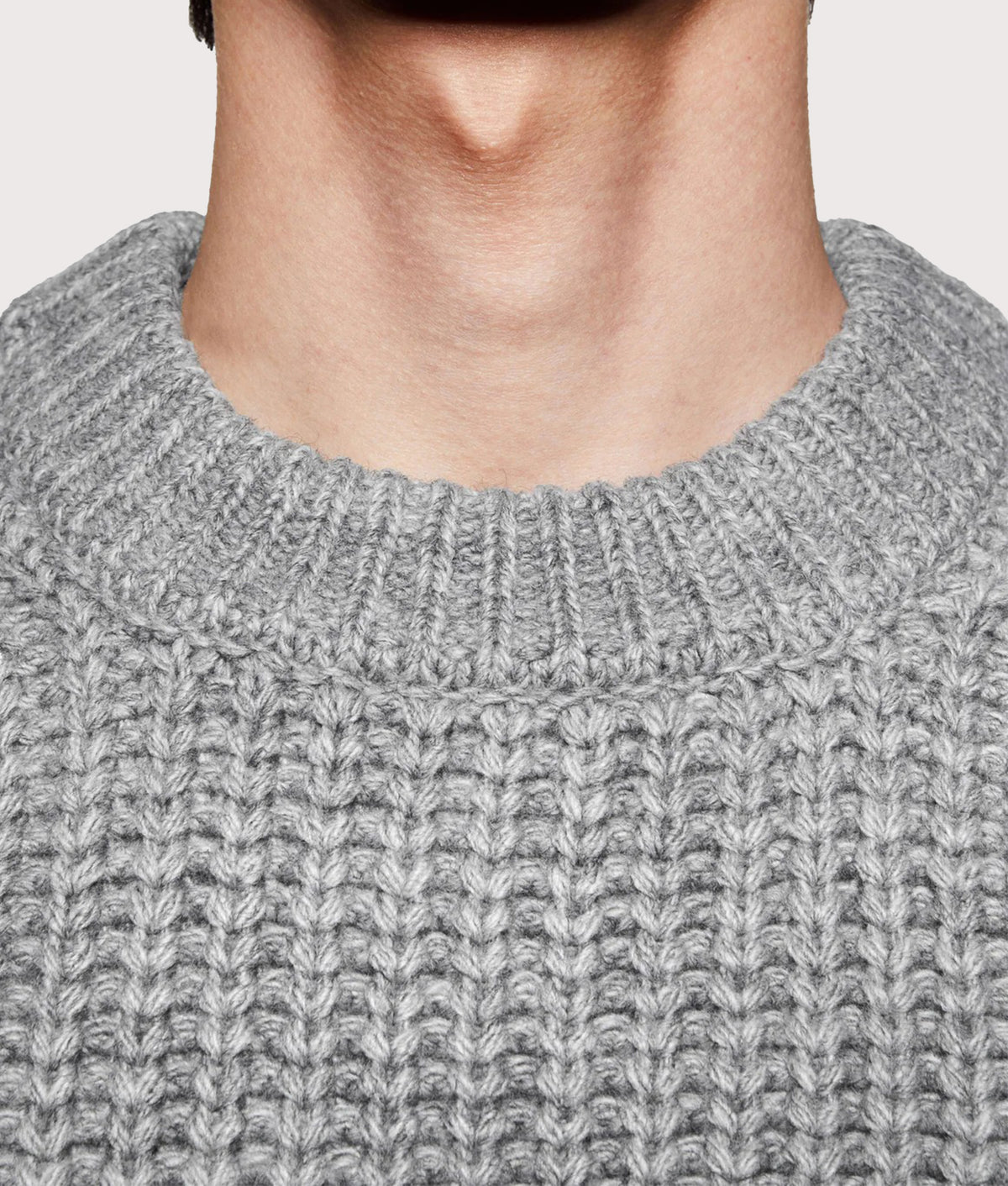 Oversized Rib Kit Oversized Chunky Knit Jumper in Grey | MKI MIYUKI ZOKU | EQVVS