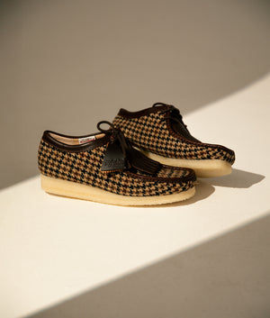 Wallabee by Clarks in Brown Tweed. Shot by EQVVS. Campaign shot.
