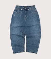 Baggy Denim Pants: Light Washed Fray 
