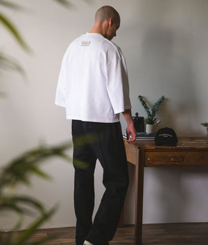 Oversized Crop Boxy-T-Shirt-White-Florence-Black-EQVVS