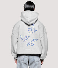 Box Fit Flight Hoodie: Grey 
