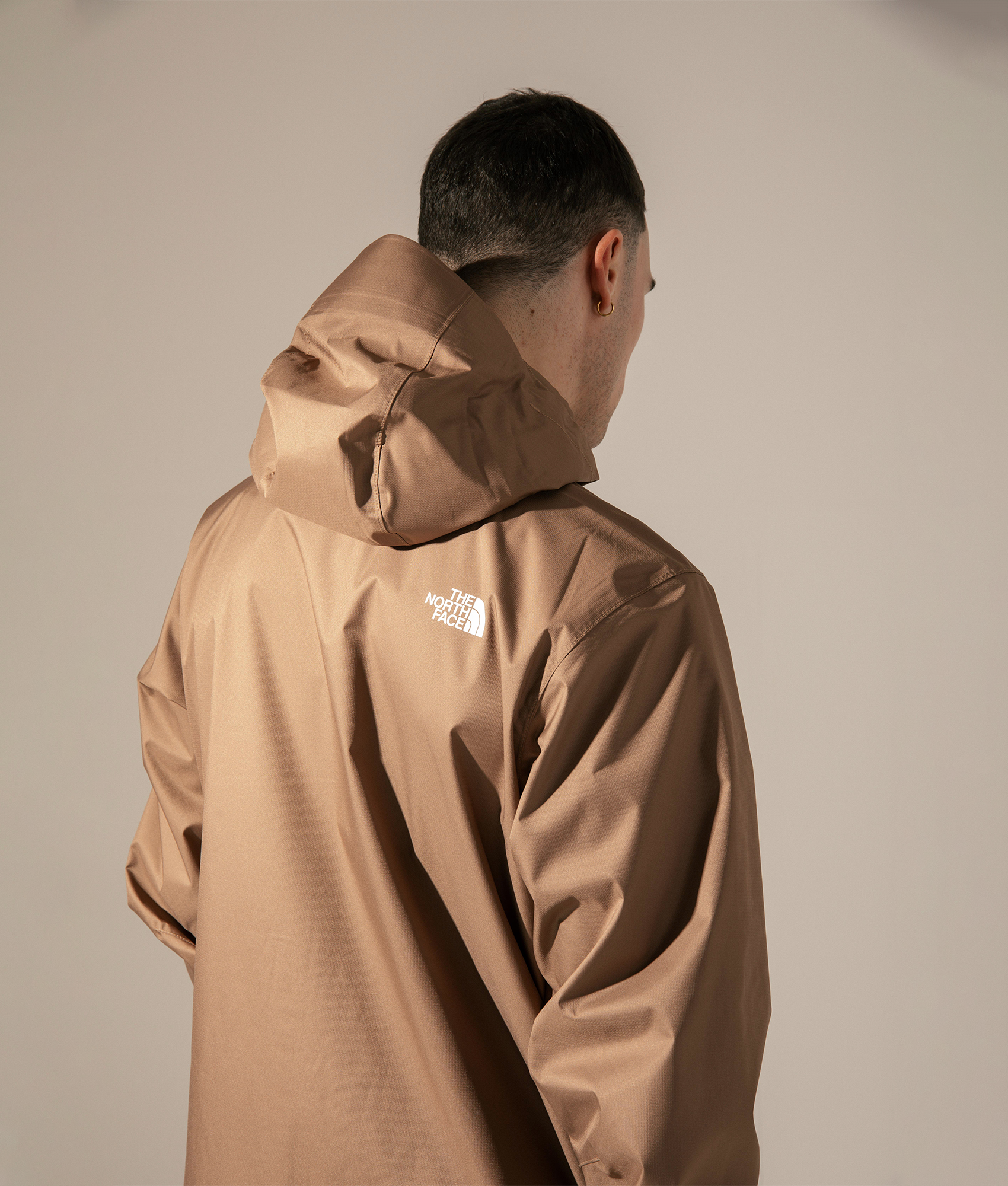 The North Face Quest Jacket in Latte brown. Shot By EQVVS. Campaign Back Shot.
