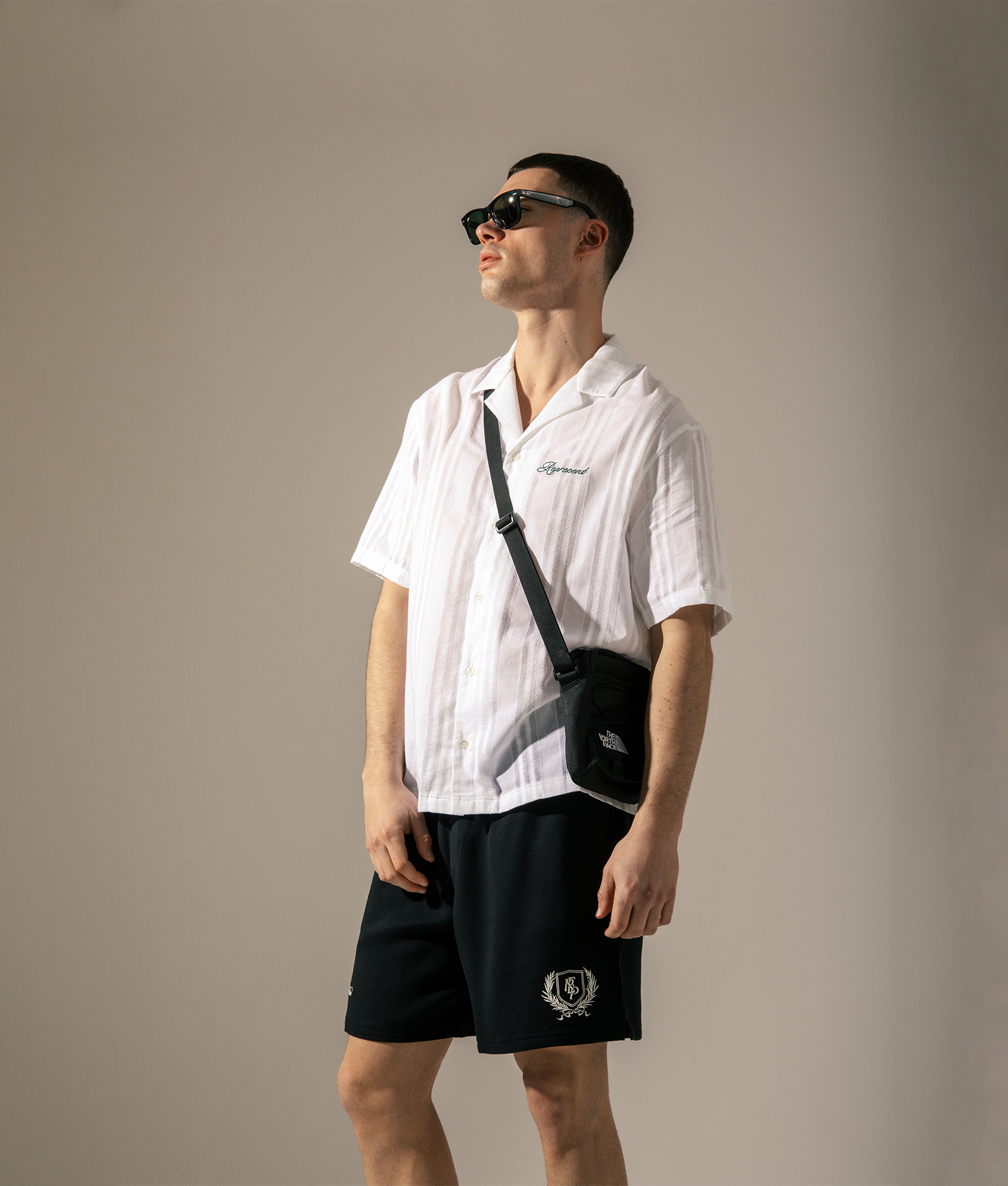 Oversized Embroidered Bowling Shirt. Shot by EQVVS. Campaign Shot.
