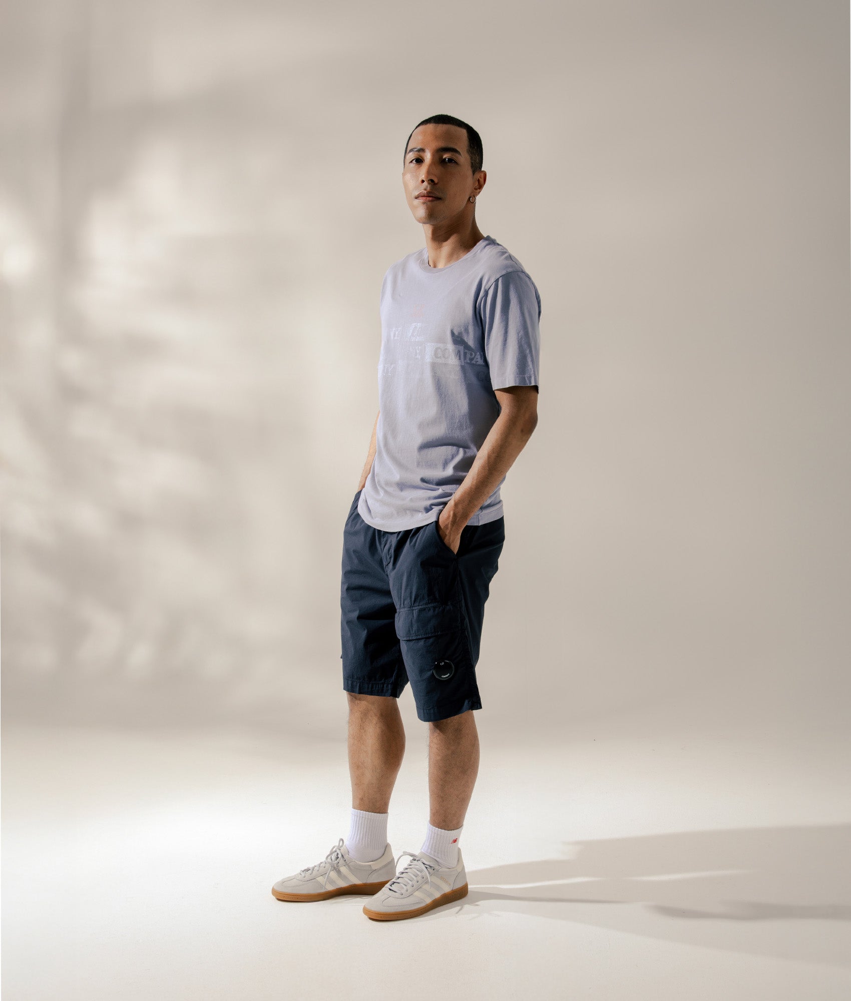 Hand Printed Horizontal Logo T-Shirt. Shot by EQVVS. Campaign Shot.