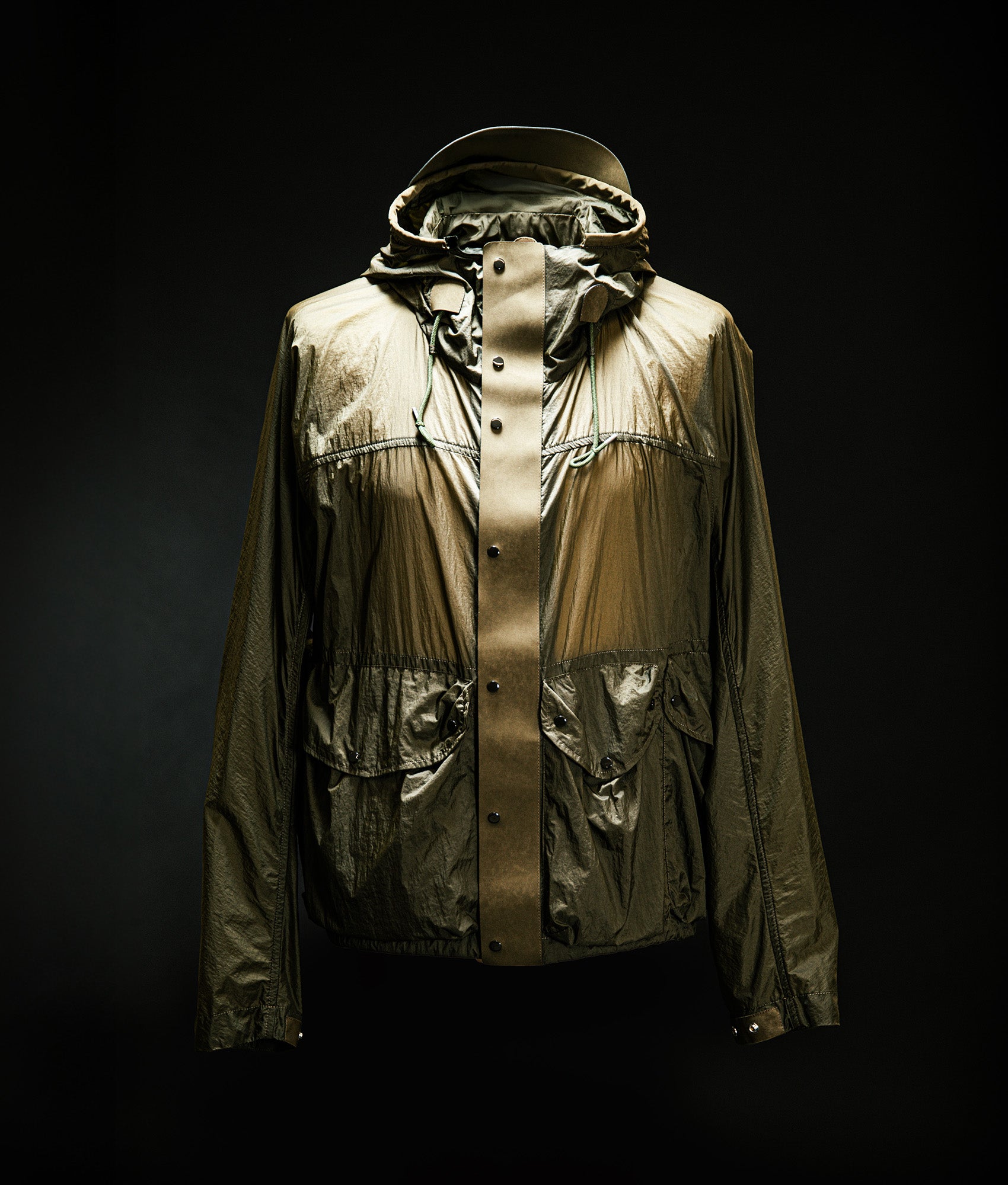 Skye Ten Anorak Jacket by Ten c in Oliva Scuro. Shot by EQVVS. Campaign shot.