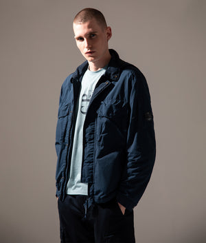 Flatt Nylon Mixed Goggle Overshirt in Navy | C.P. Company | EQVVS