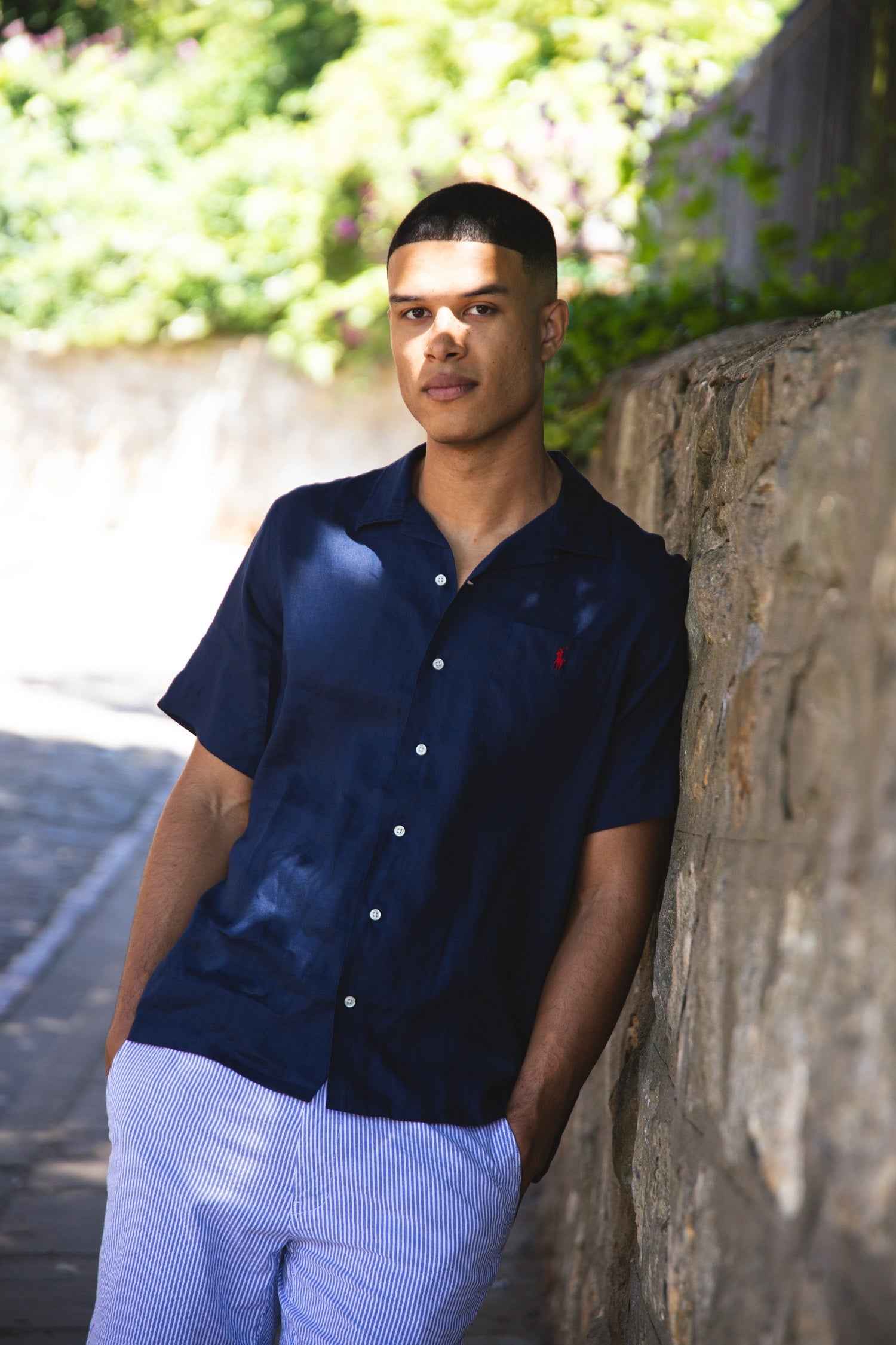 Custom Fit Linen Shirt Newport Navy Polo Ralph Lauren EQVVS