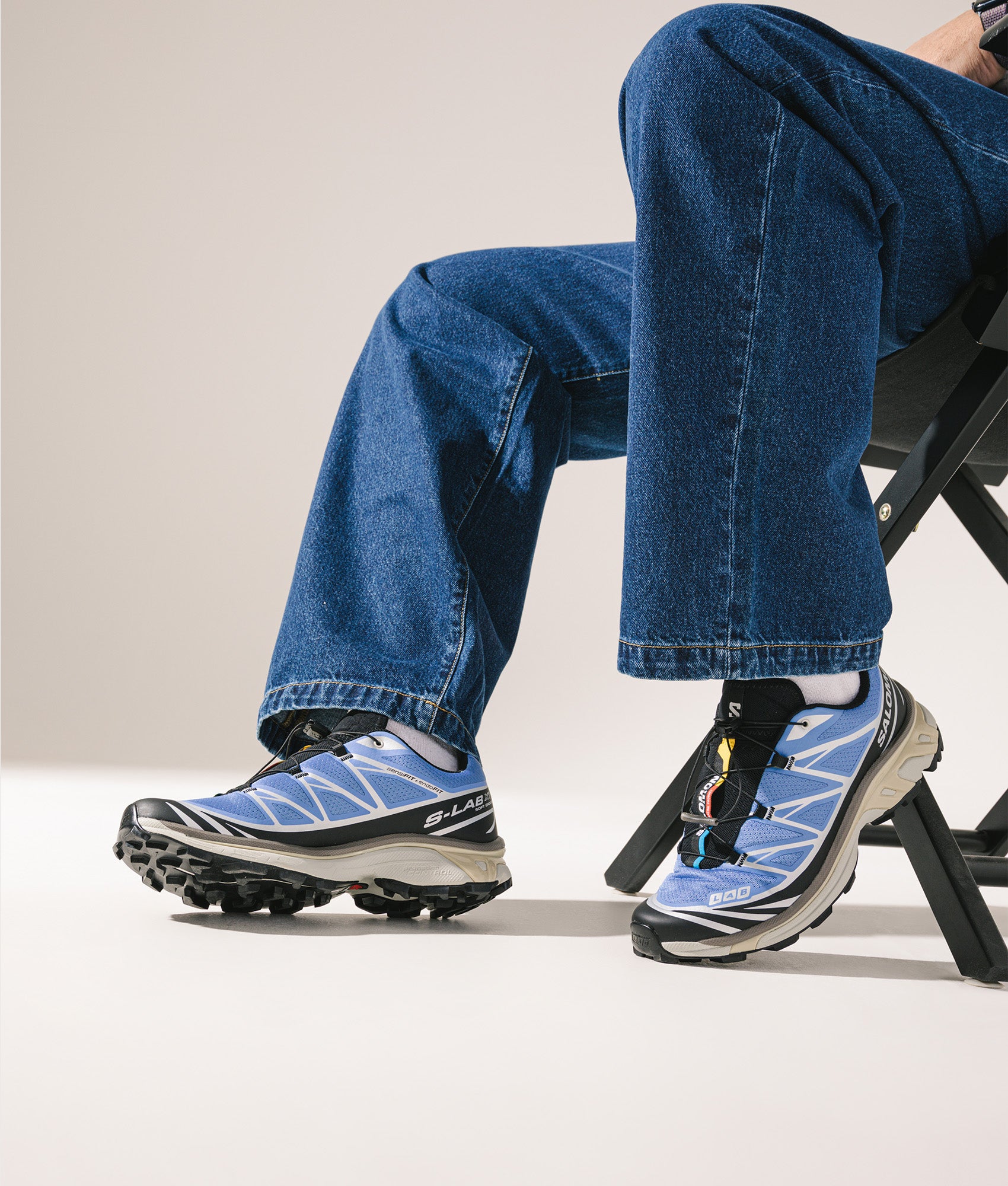 XT-6 GTX Sneakers in Ultramarine/Ftw Silver/Black | SALOMON | EQVVS | Campaign shot.