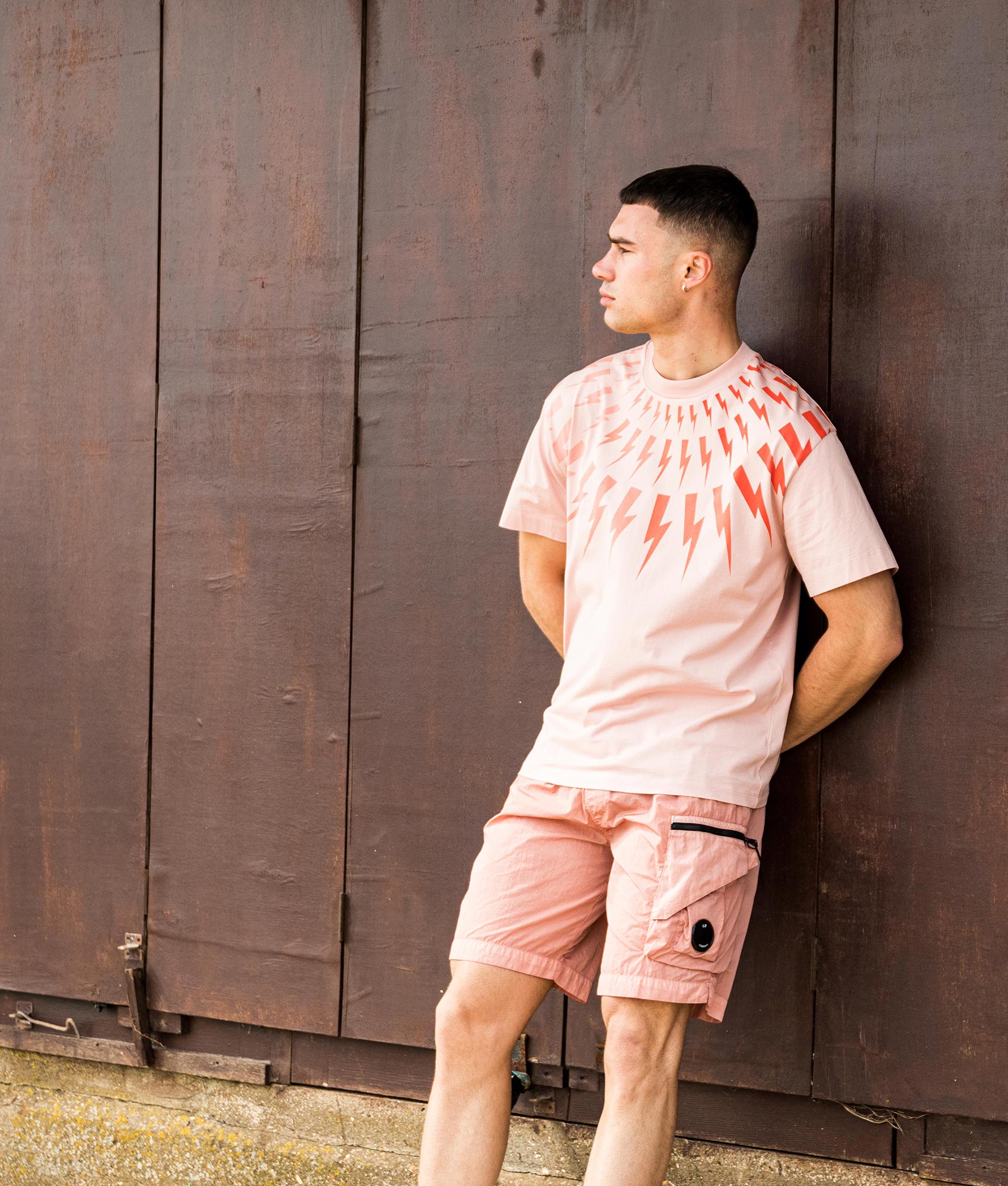 Degrade'-Fair-Isle-Thunderbolt-T-Shirt-Mpink/Mpink/Sun-Neil-Barrett-EQVVS