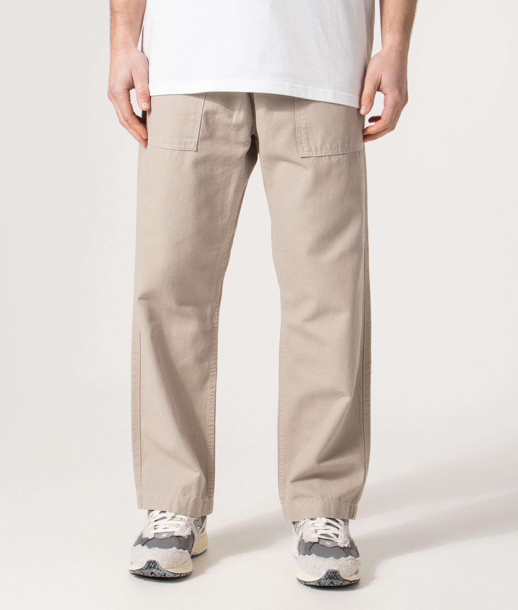 Regular Fit Classic Chef Pants in Stone | 100% Cotton | EQVVS | Front model shot 
