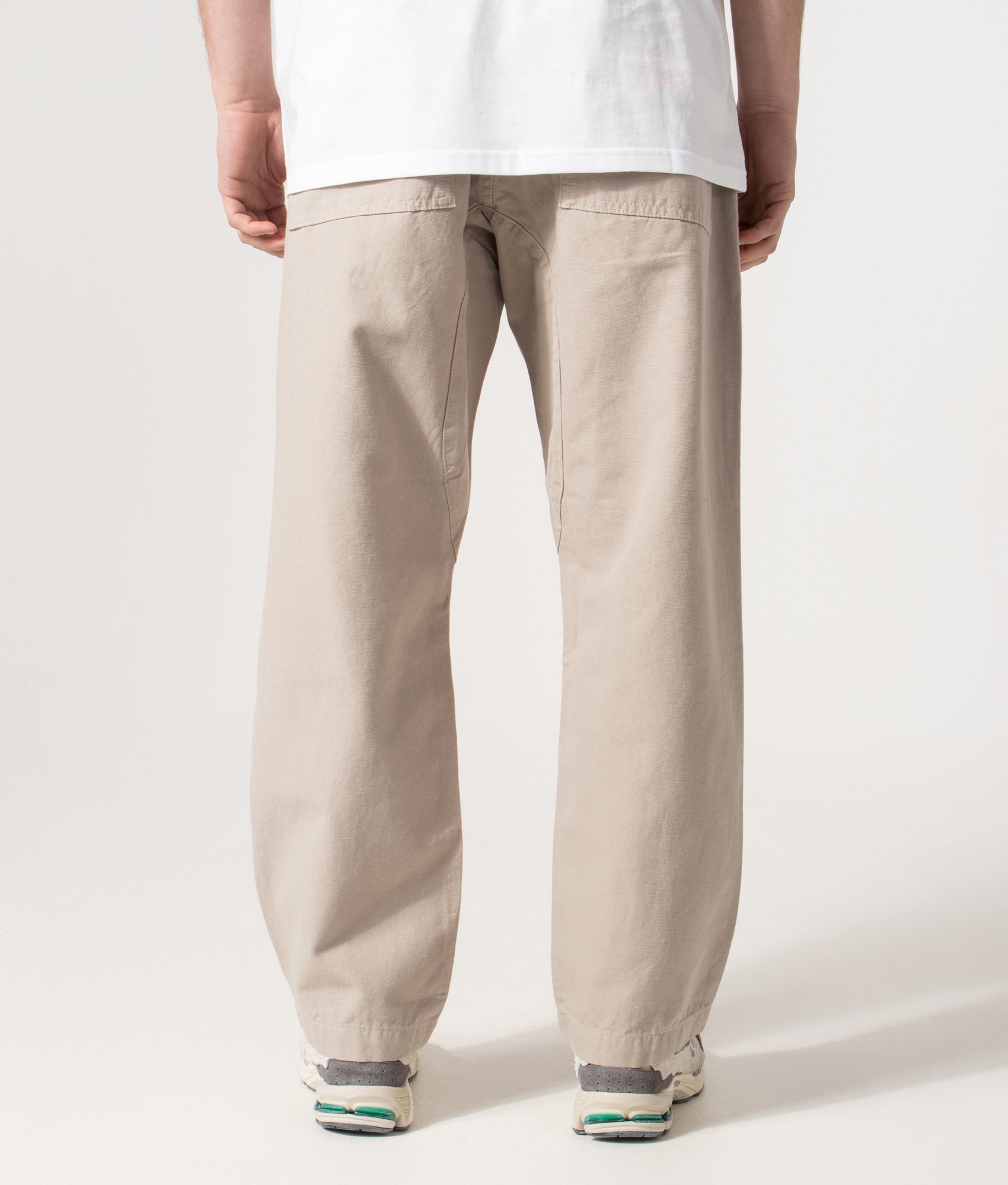 Regular Fit Classic Chef Pants in Stone | 100% Cotton | EQVVS | Model back shot 