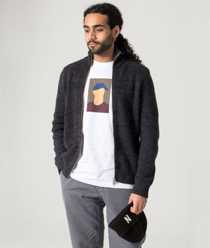 Hagen Full ZipJacket by Norse Projects. Grey. Model shot. 
