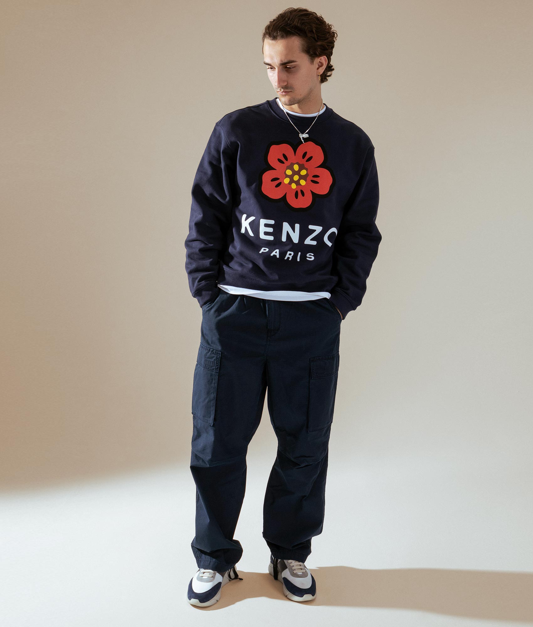★KENZO★ Globe Classic Sweatshirt Blue FD65SW0894ME77 FD65S MUSINSA | KENZO Globe Classic Sweatshirt - Blue / FD65SW0894ME77