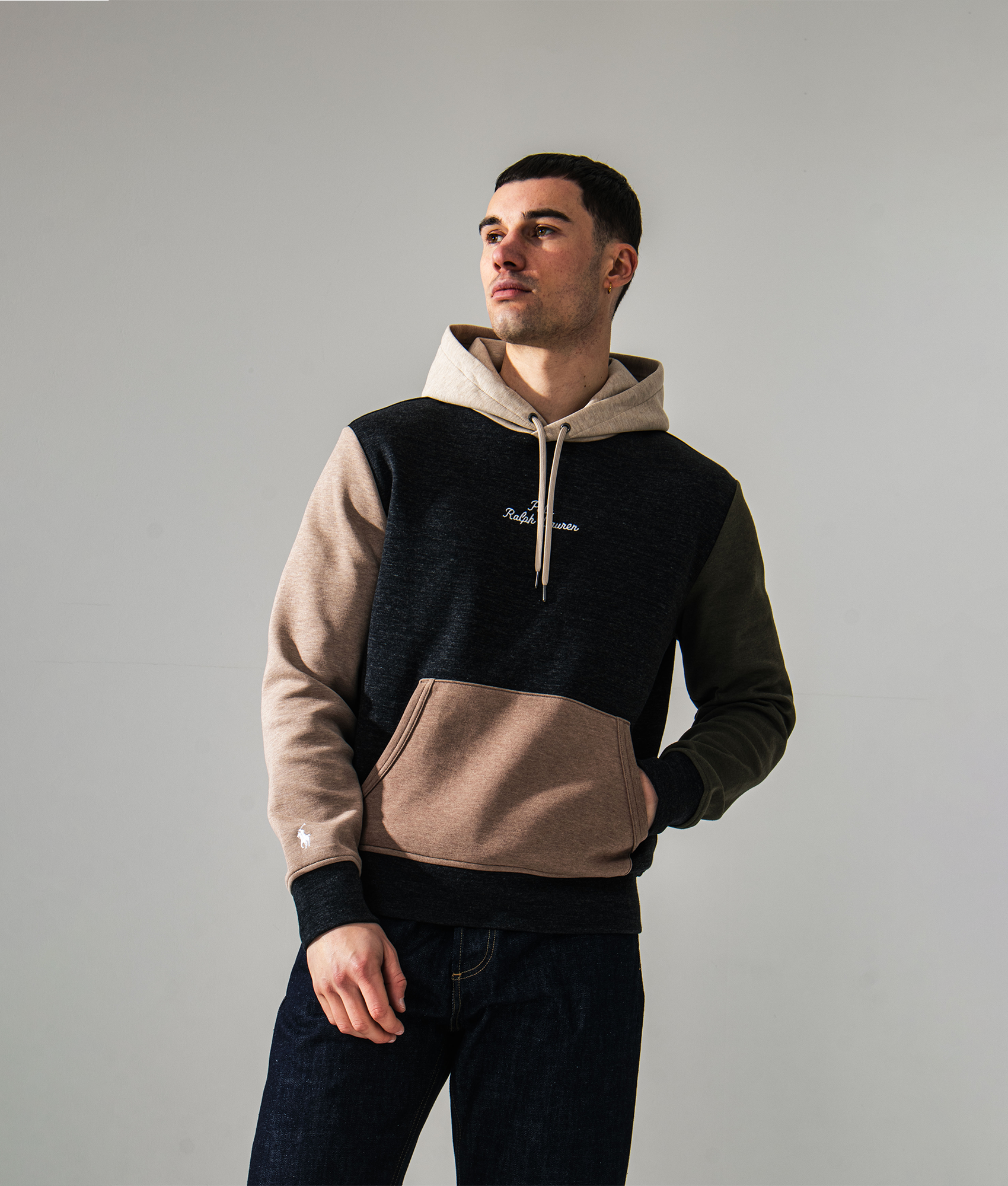 Logo Colour-Blocked Double Knit Hoodie, Ralph Lauren, eqvvs campaign photo